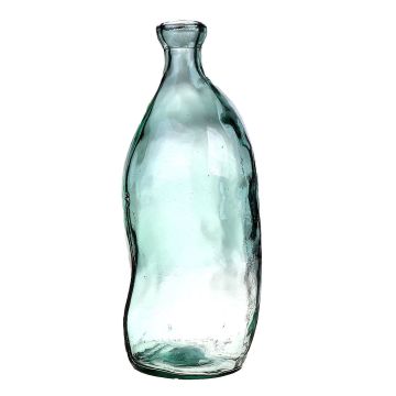 Bouteille décorative informe WINNY en verre, recyclée, bleu-transparent, 35cm, Ø14,5cm