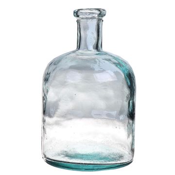 Vase bouteille en verre ROMEA, recyclée, vert-transparent, 24cm, Ø15cm