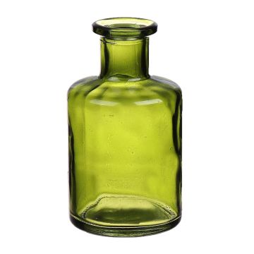 Vase bouteille BARTOLOMEA en verre, vert olive-transparent, 11,8cm, Ø6,8cm