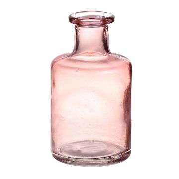 Vase bouteille BARTOLOMEA en verre, rose-transparent, 11,8cm, Ø6,8cm
