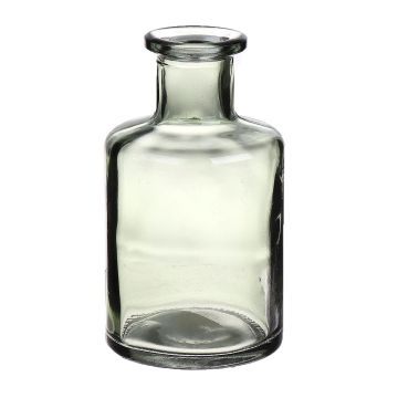 Vase bouteille BARTOLOMEA en verre, vert clair-transparent, 11,8cm, Ø6,8cm