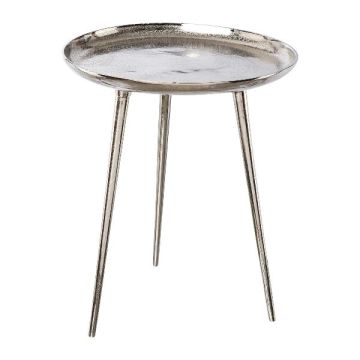 Table d'appoint UMAIZA en aluminium, argent, 45cm, Ø39cm Table d'appoint UMAIZA en aluminium, argent, 45cm, Ø39cm