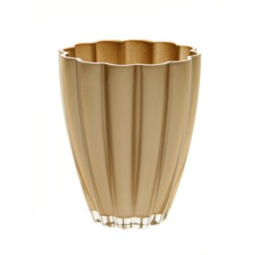 Vase de table BEA en verre, or métallique, 17cm, Ø14cm
