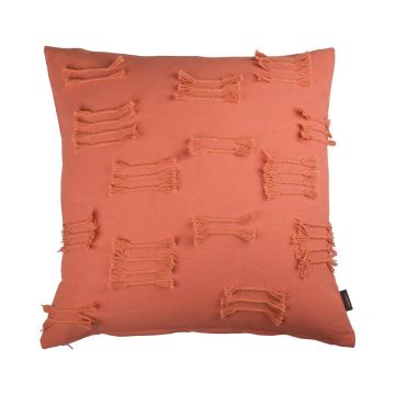 Coussin décoratif ANISHA, pêche, avec volants, 45x45cm