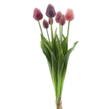 Bouquet de tulipes décoratives LONA, rose-mauve, 45cm, Ø20cm