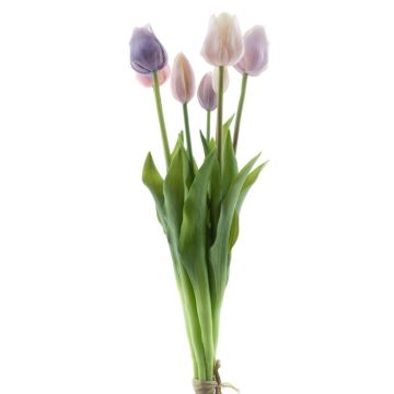 Bouquet de tulipes décoratives LONA, lilas-crème, 45cm, Ø20cm