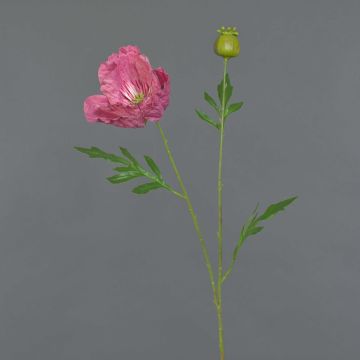 Coquelicot artificiel EDESSA, rose foncé, 80cm