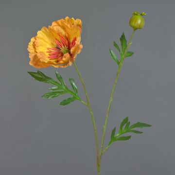 Coquelicot artificiel EDESSA, orange-jaune, 80cm