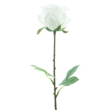 Rose en velours RUYUN, blanc, 45cm