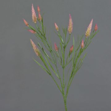 Branche artificielle Trèfle EUTIN avec des fleurs, vieux rose-vert, 80cm