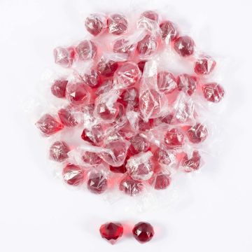 Pierres décoratives pendentif en acrylique LUVANA, boule diamant, 48 pièces, rouge, 3cm