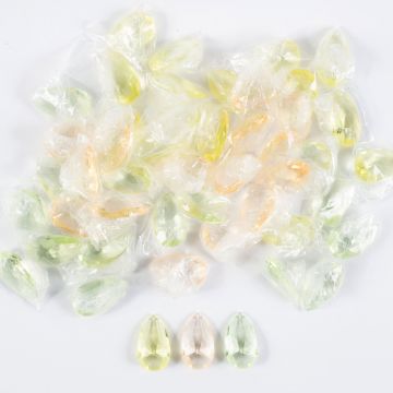 Pierres décoratives pendentif en acrylique LUVANA, diamant, 48 pièces, jaune-vert-orange, 4cm