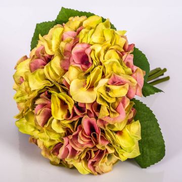 Bouquet d'hortensias en tissu KLARA, vert-rose, 30cm, Ø18cm