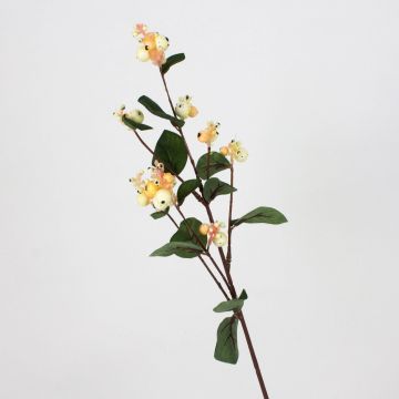 Branche décorative de symphorine NERINA avec baies, abricot-crème, 50cm
