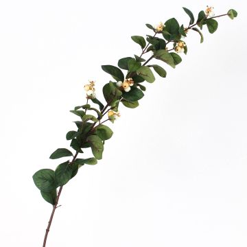 Branche décorative de symphorine NERINA avec baies, crème d'abricot, 95cm