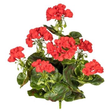 Fleur artificielle Géranium DOLKREN, piquet, crossdoor, rouge, 40cm