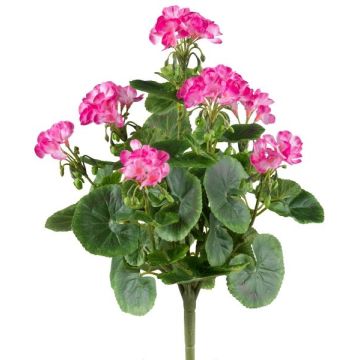 Fleur artificielle Géranium DOLKREN, piquet, crossdoor, rose fuchsia, 40cm