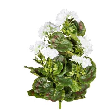 Fleur artificielle Géranium DOLKREN, piquet, crossdoor, blanc, 40cm