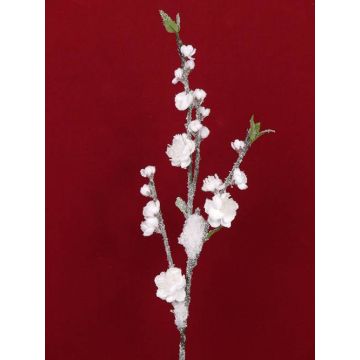 Branche de pêcher décorative NANTA, fleurie, neige, blanc, 80cm