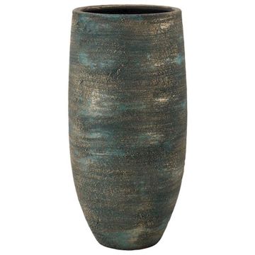 Vase à fleurs en céramique AETIOS, dégradé, bleu-or, 35cm, Ø18cm