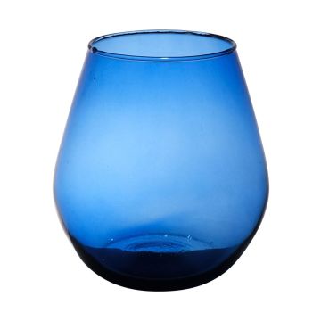 Photophore en verre EDUARDINA, recyclé, bleu-transparent, 30cm, Ø25cm