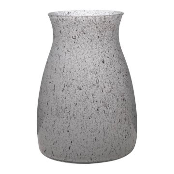 Vase à fleurs en verre MAISIE, granit-gris, 20cm, Ø14cm