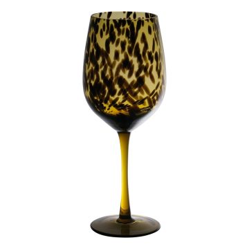 Verre à vin blanc RUSSELL, motif léopard, brun-transparent, 22,5cm, Ø8cm