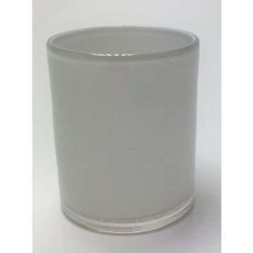 Bougeoir en verre MALI, blanc, 11,5cm, Ø9cm