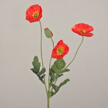 Fausse branche fleurie Pavot OXANDRINE, orange, 60cm