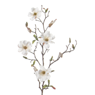 Magnolia décoratif MARGA, blanc, 80cm, Ø6-8cm
