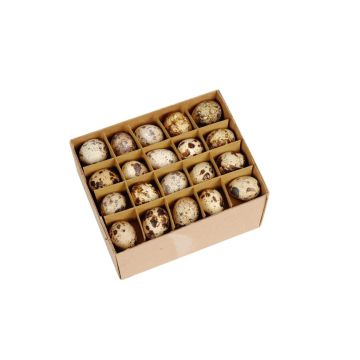 Œufs de caille décoratifs BACO, 60 pièces, décoration de Pâques, naturel