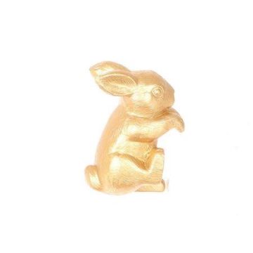 Figurine décorative Lièvre DROOPY en plastique, or, 6x3,5x5cm