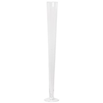 Vase à poser au sol en verre WANJA sur pied, transparent, 60cm, Ø11cm