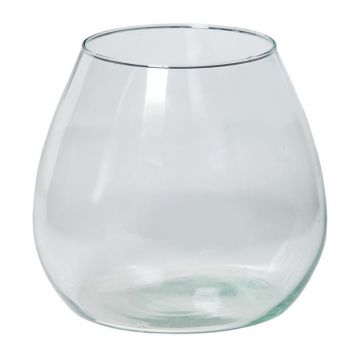 Bougeoir KESSIE en verre, transparent, 15cm, Ø15cm