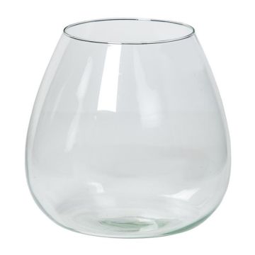 Bougeoir KESSIE en verre, transparent, 19,5cm, Ø19cm