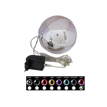 Boule de Noël LED LUVELIA, rose brillant, Ø15cm