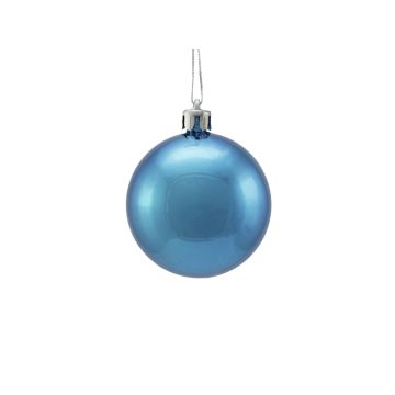 Boule de Noël MELANIA, 6 pièces, bleu métallique, Ø6cm