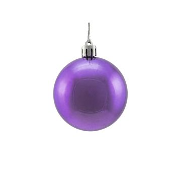 Boule de Noël MELANIA, 6 pièces, violet métallique, Ø6cm