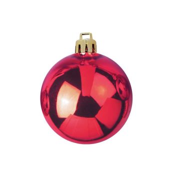 Boule de Noël TEODORA, 6 pièces, rouge brillant, Ø7cm