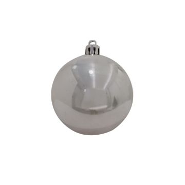 Boule de Noël TEODORA, 6 pièces, argenté brillant, Ø7cm