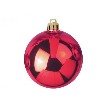 Boule de Noël TEODORA, 4 pièces, rouge brillant, Ø10cm