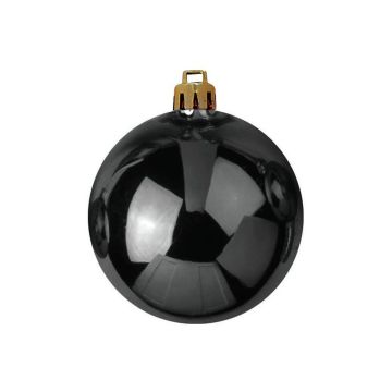 Boule de Noël TEODORA, 4 pièces, noir brillant, Ø10cm