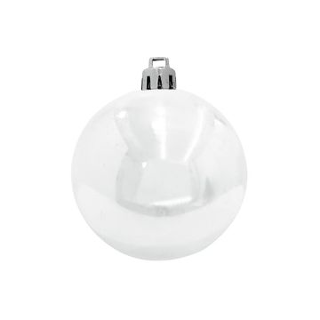 Boule de Noël TEODORA, 4 pièces, blanc brillant, Ø10cm