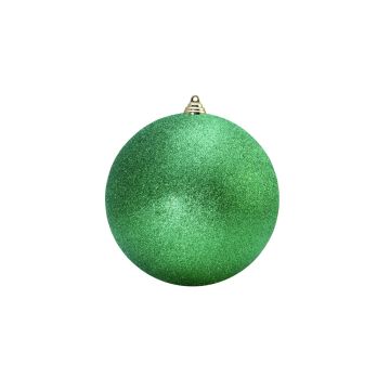 Boule de Noël ABELIA, 4 pièces, paillettes, vert, Ø10cm