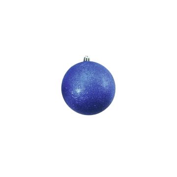 Boule de Noël ABELIA, 4 pièces, paillettes, bleu, Ø10cm