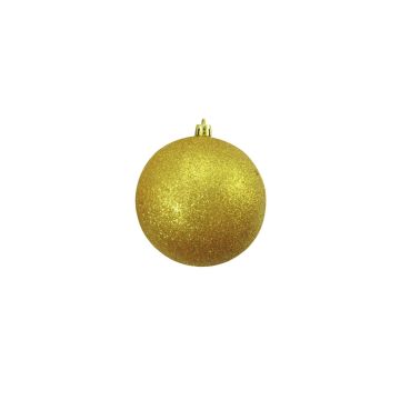Boule de Noël ABELIA, 4 pièces, paillettes, doré, Ø10cm