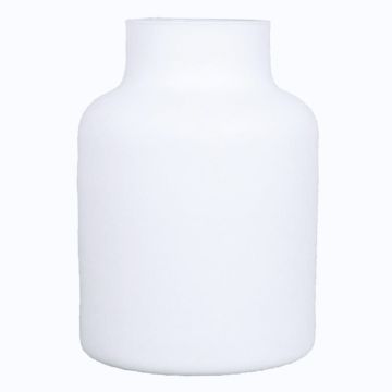 Vase à fleurs SIARA en verre, blanc mat, 20cm, Ø15cm