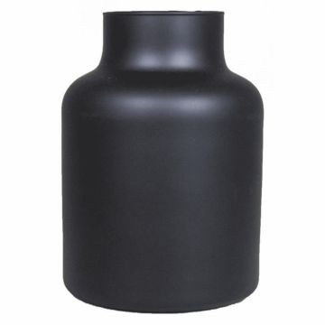 Vase à fleurs SIARA en verre, noir mat, 20cm, Ø15cm