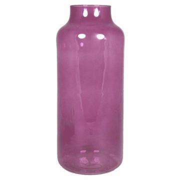 Vase à fleurs SIARA en verre, rose-transparent, 35cm, Ø15cm
