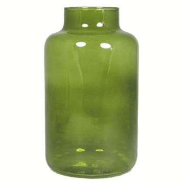 Vase à fleurs SIARA en verre, vert olive-transparent, 25cm, Ø15cm